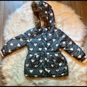 Baby Gap Girl’s jacket hearts pattern light grey